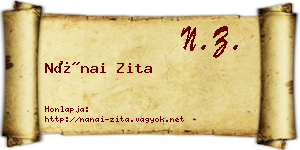 Nánai Zita névjegykártya